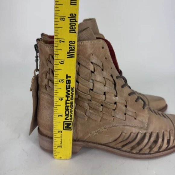 Bed Stu Loretta Womens Woven Leather Lace Up Ankle & Booties Boots Size 9.5 - Picture 7 of 8